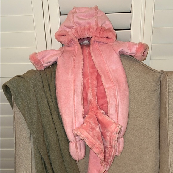 Widgeon Other - Pink Hooded Baby Snowsuit